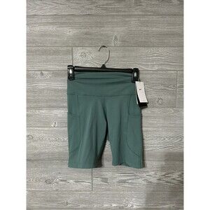 Nike Women's One High-Waisted‎ 8" Biker Shorts With Pockets, Green, Small - NWT
